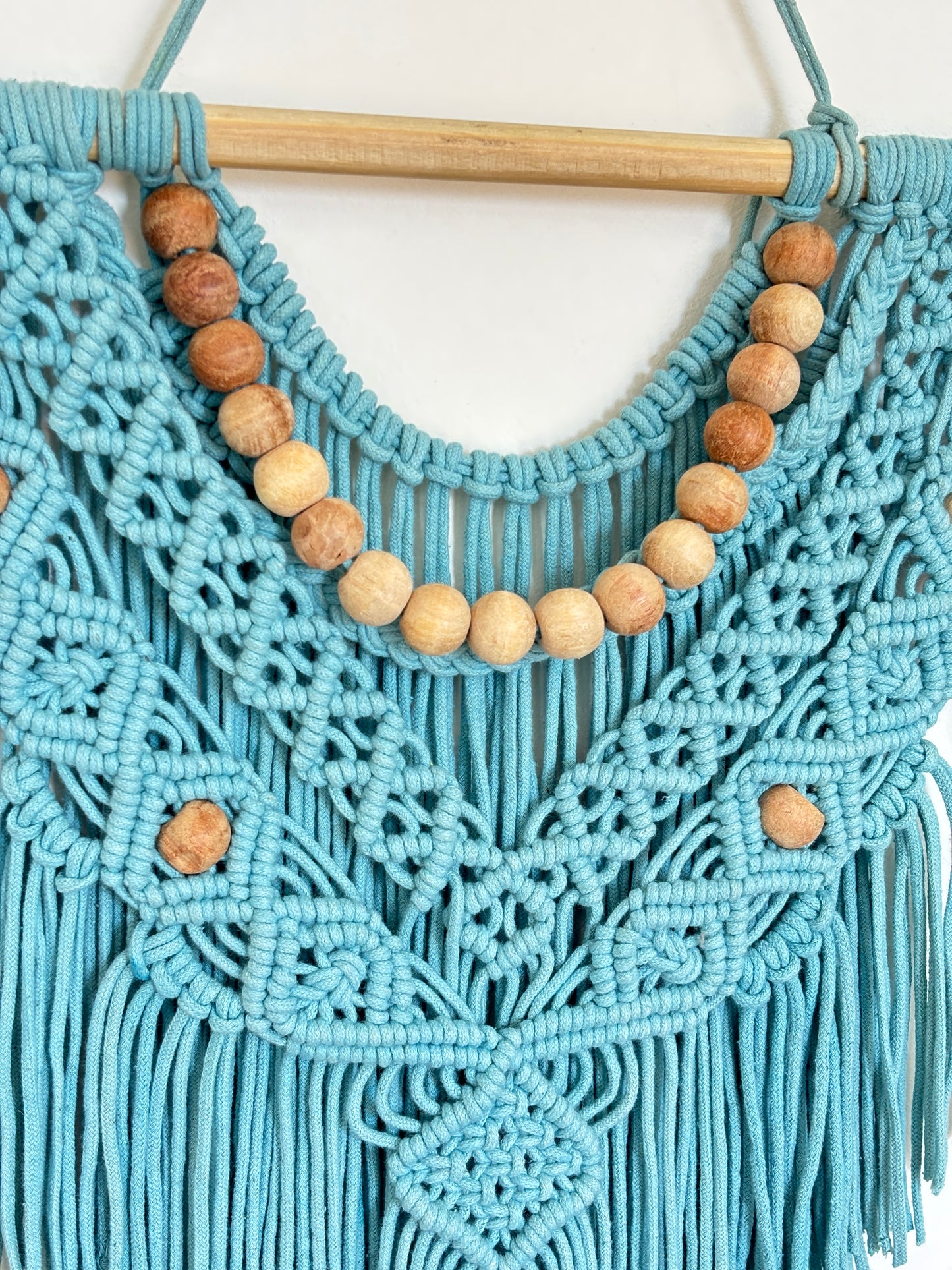 Boho Macramé Wall Hanging – Cloud Blue