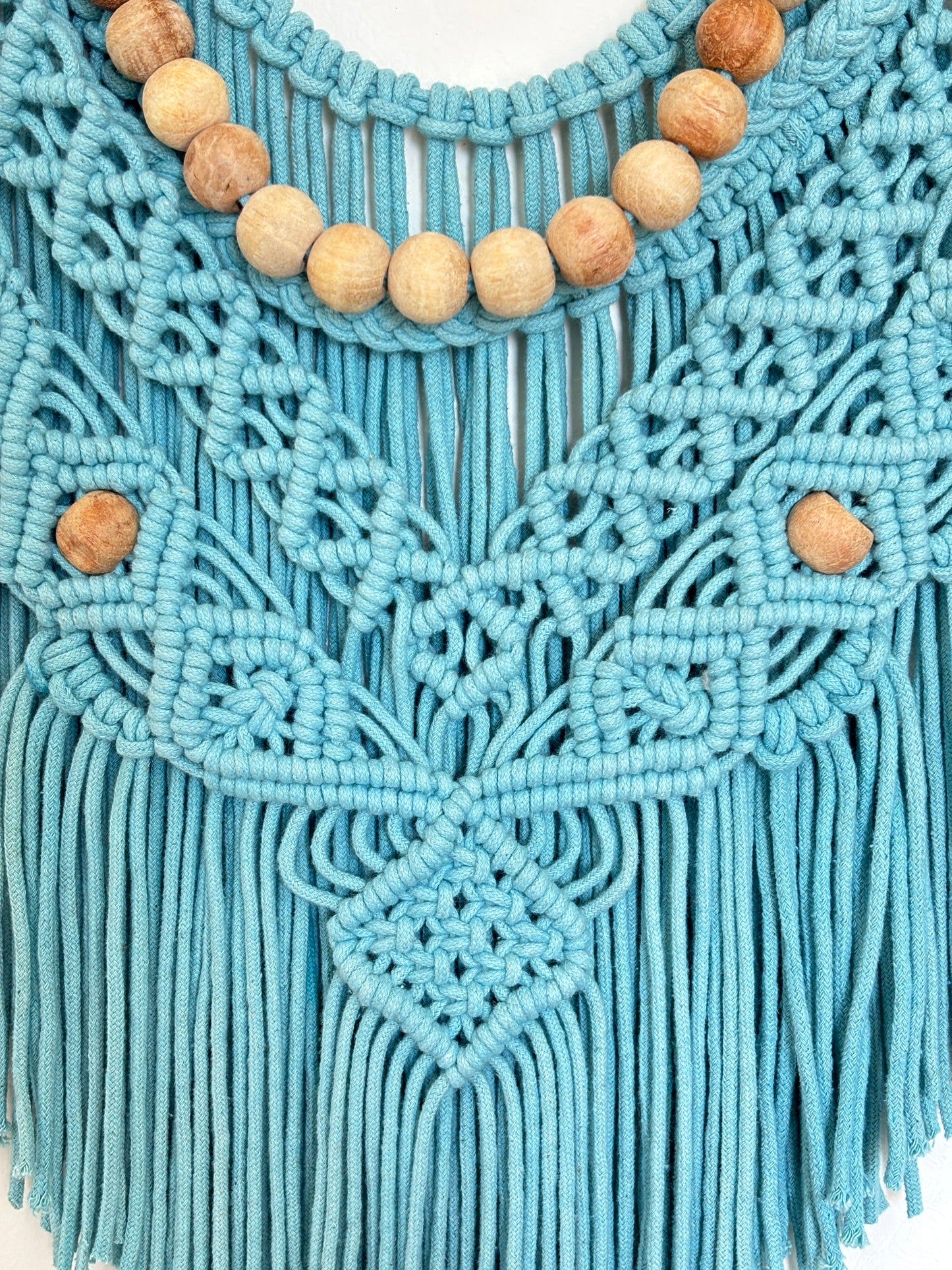 Boho Macramé Wall Hanging – Cloud Blue