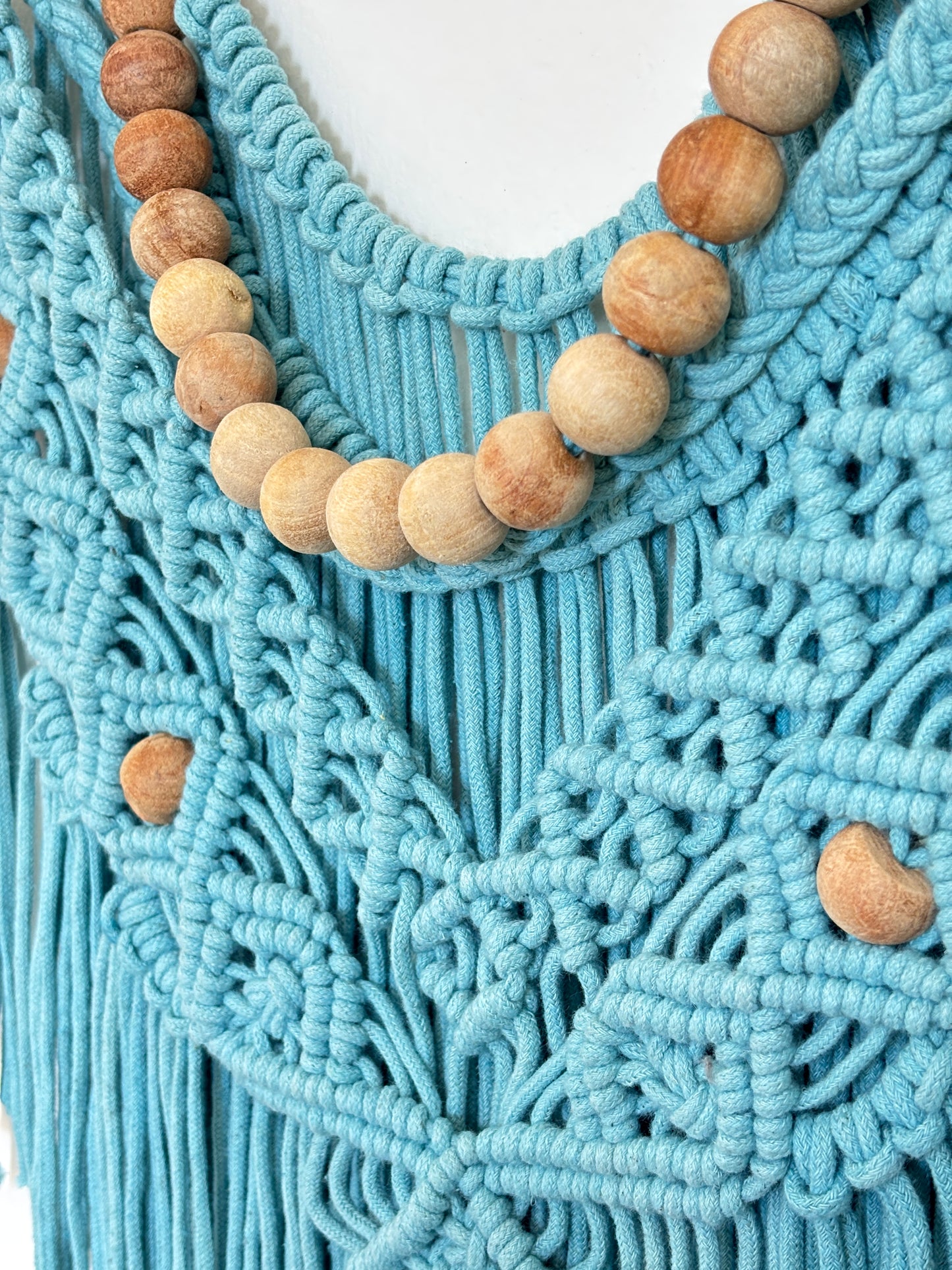 Boho Macramé Wall Hanging – Cloud Blue