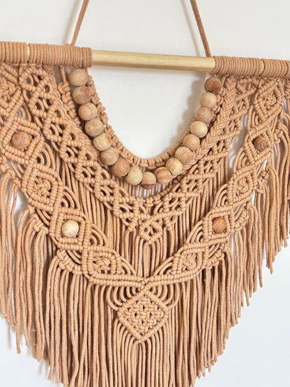 Boho Macramé Wall Hanging – Caramel Brown
