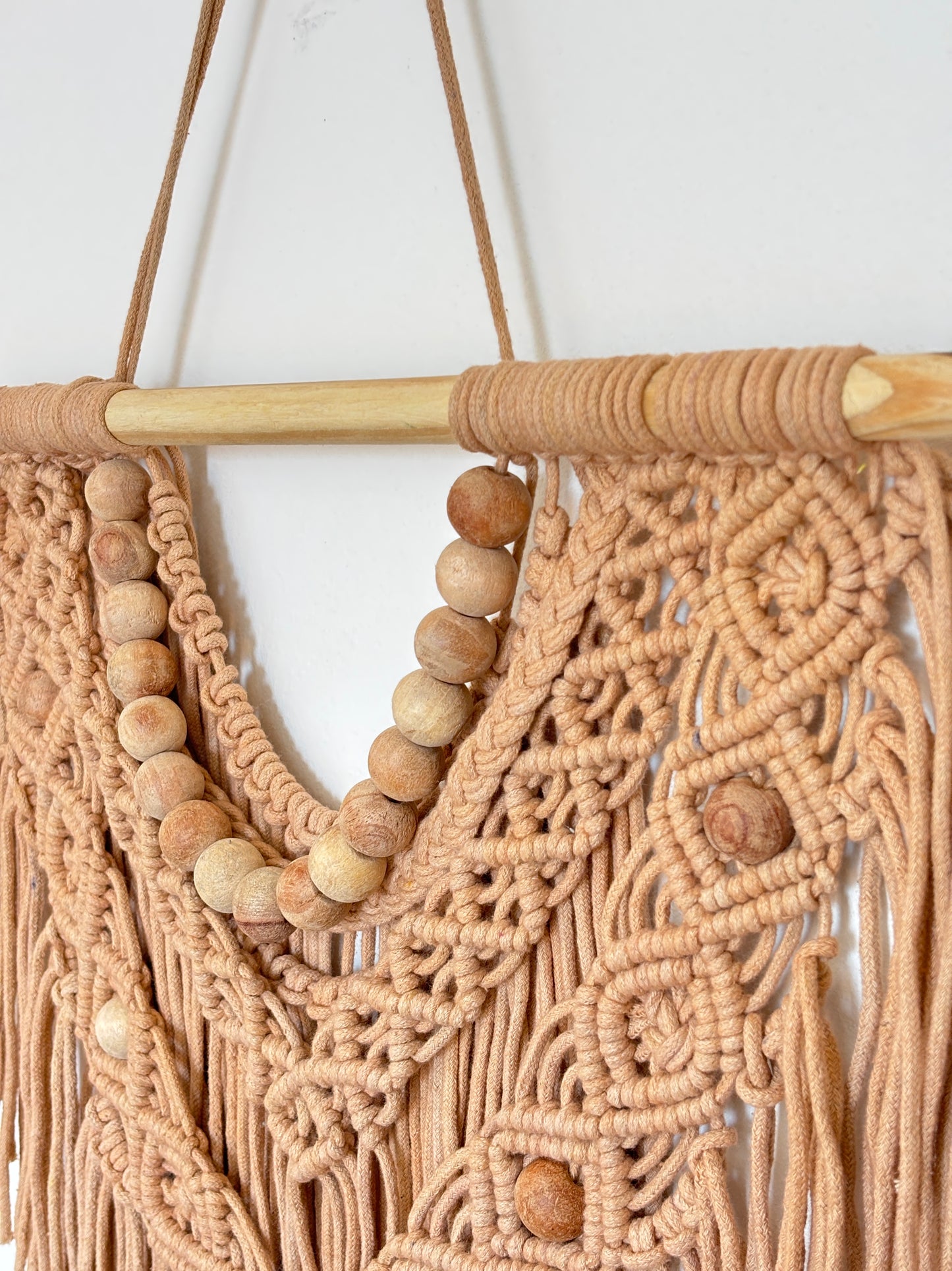 Boho Macramé Wall Hanging – Caramel Brown