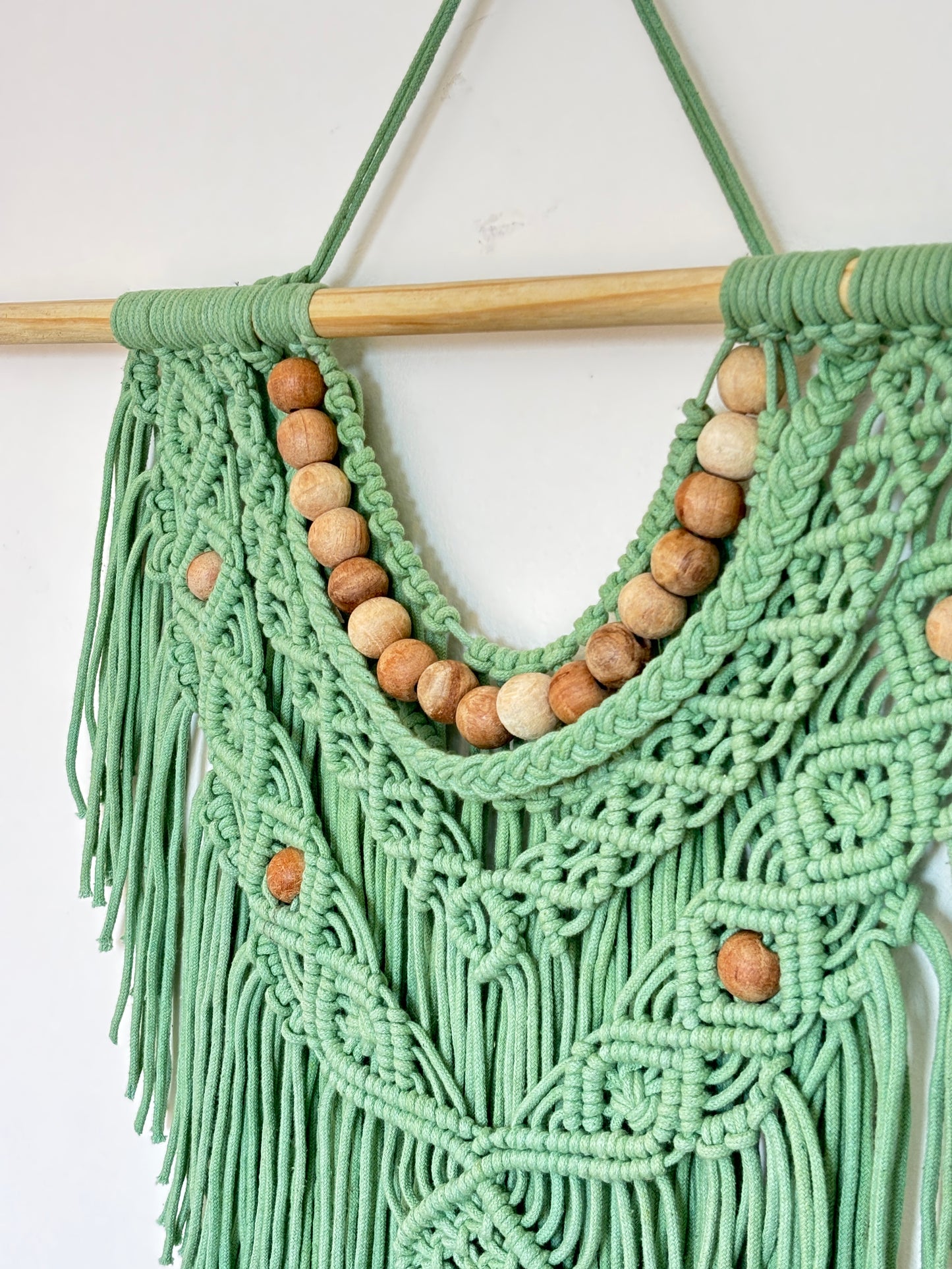 Boho Macramé Wall Hanging – Sage Green
