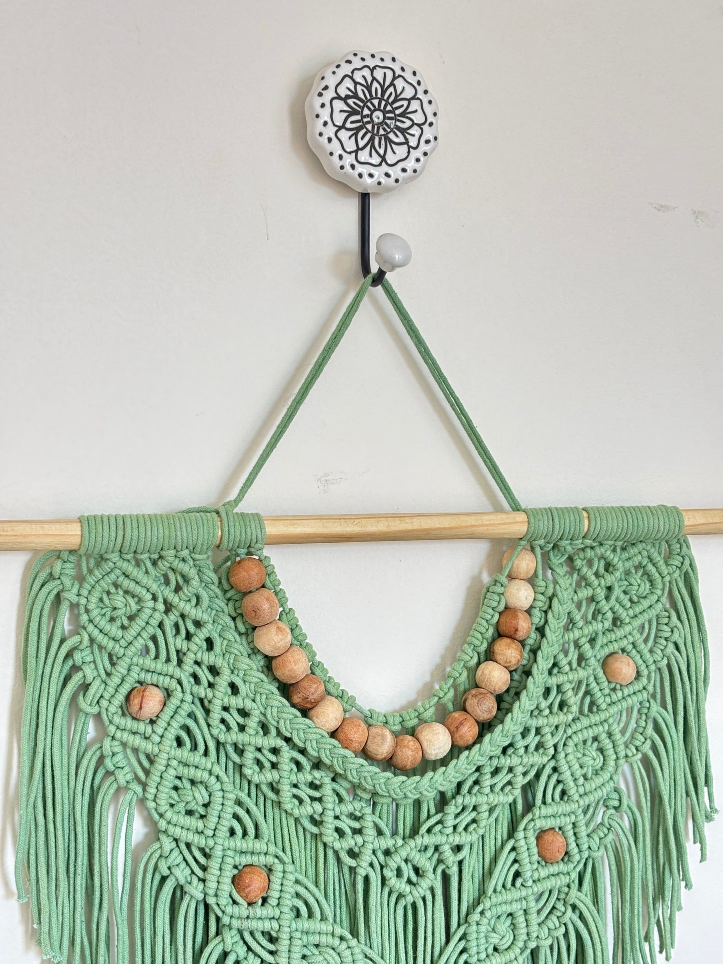 Boho Macramé Wall Hanging – Sage Green