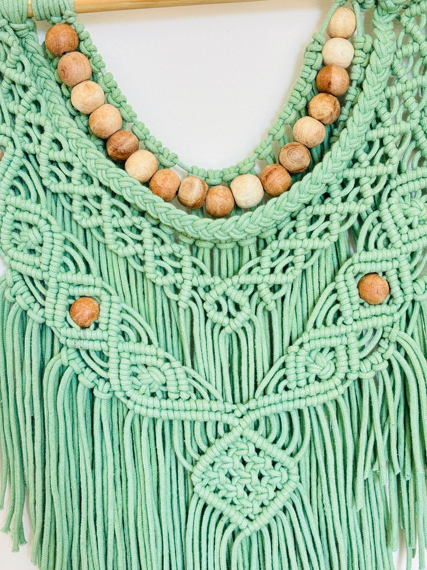 Boho Macramé Wall Hanging – Sage Green