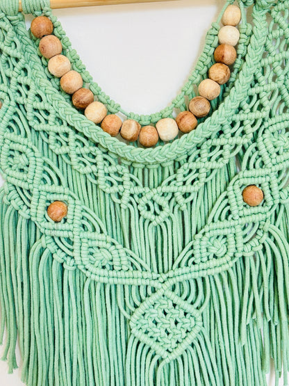 Boho Macramé Wall Hanging – Sage Green