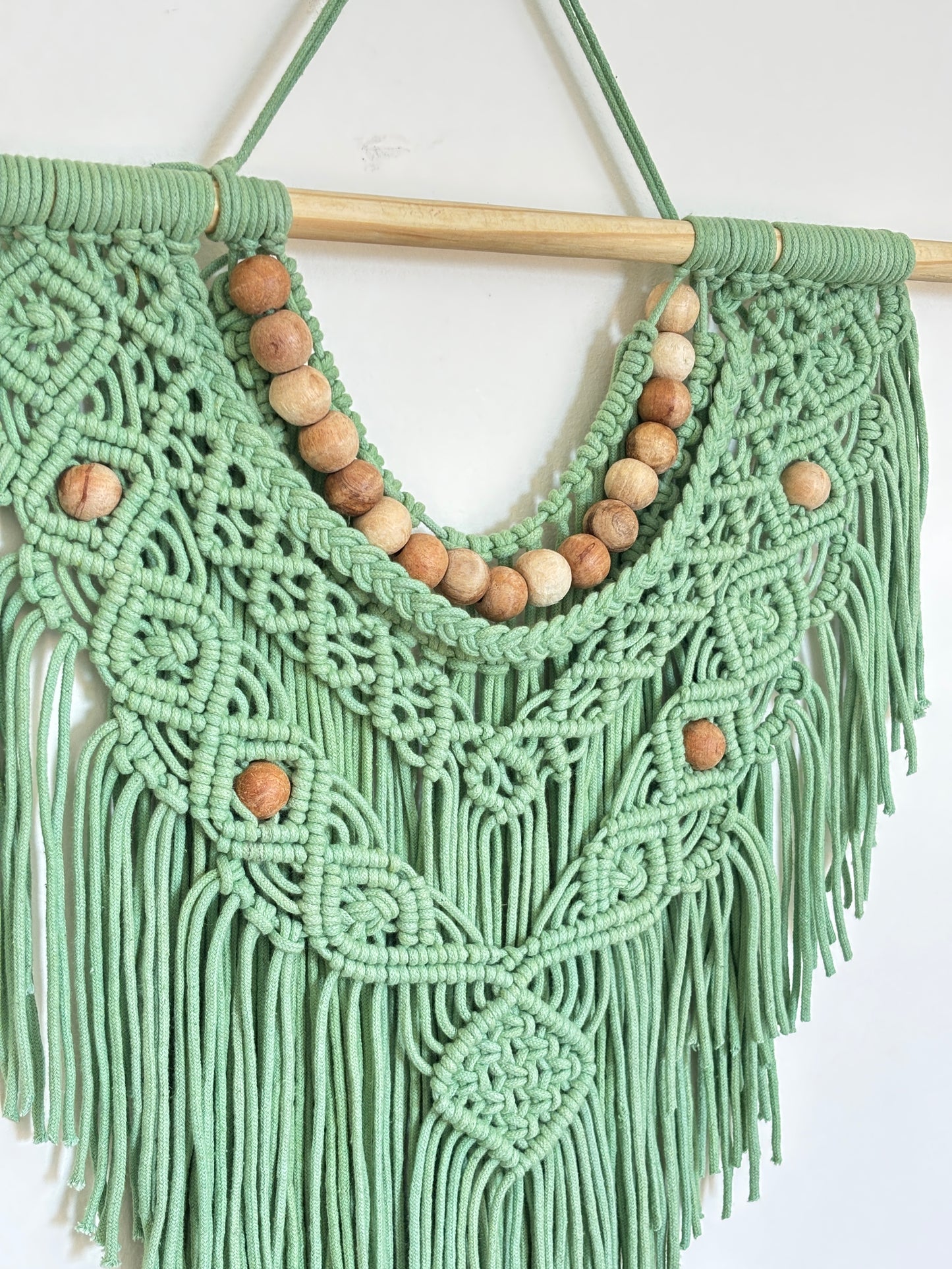 Boho Macramé Wall Hanging – Sage Green