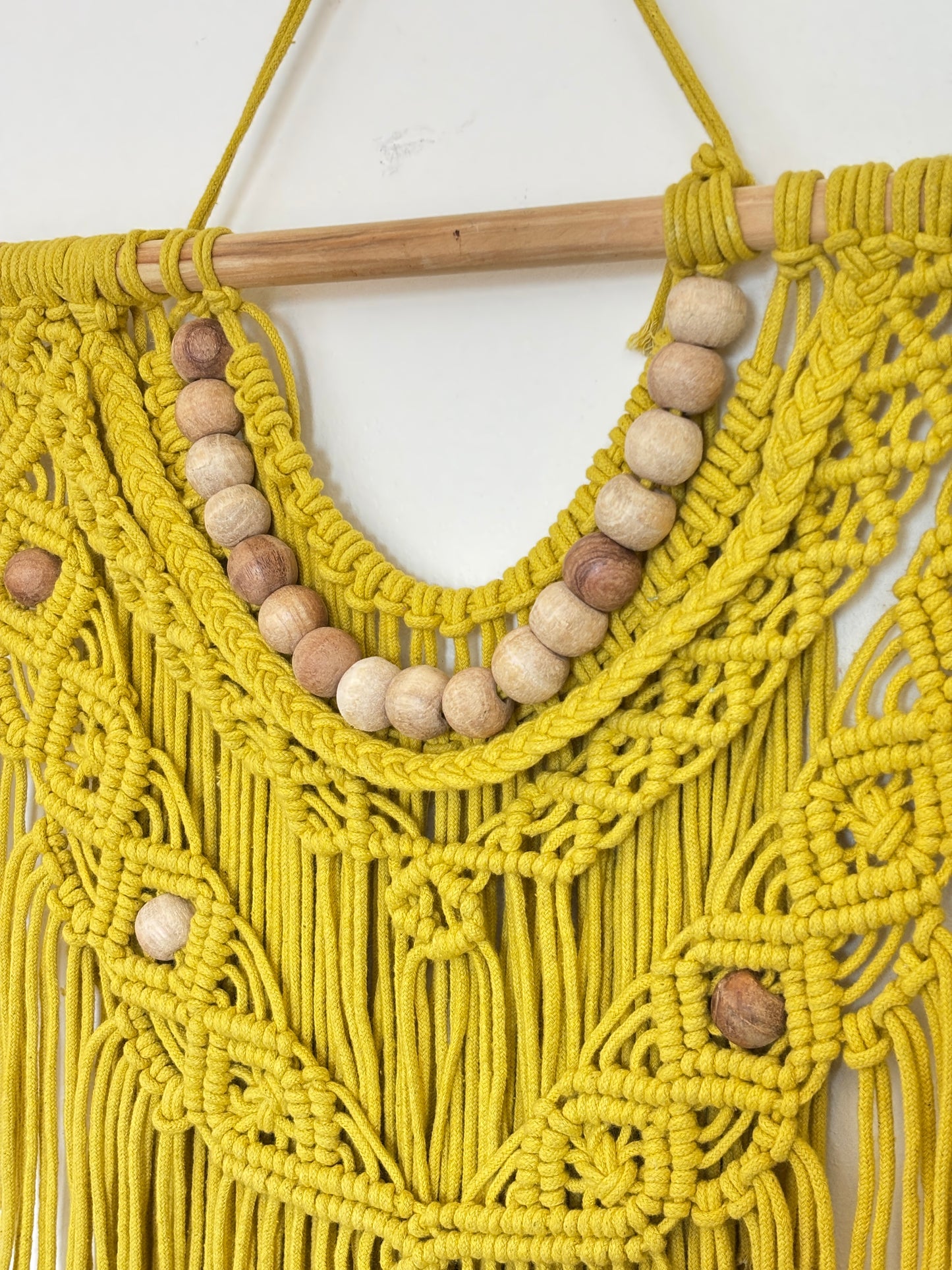 Boho Macramé Wall Hanging – Sunflower Yellow