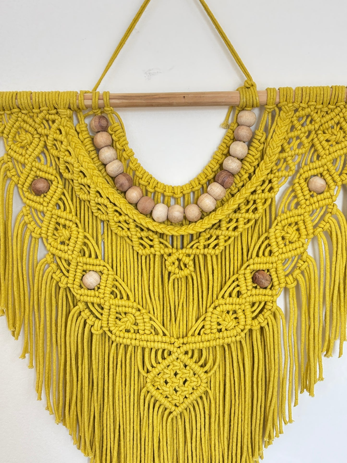 Boho Macramé Wall Hanging – Sunflower Yellow