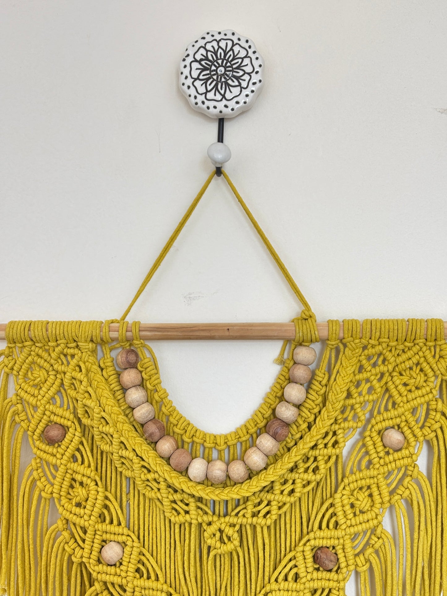 Boho Macramé Wall Hanging – Sunflower Yellow
