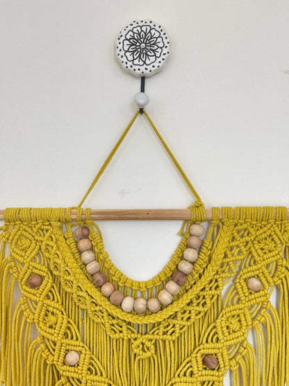 Boho Macramé Wall Hanging – Sunflower Yellow