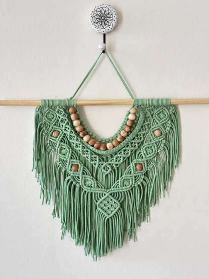Boho Macramé Wall Hanging – Sage Green