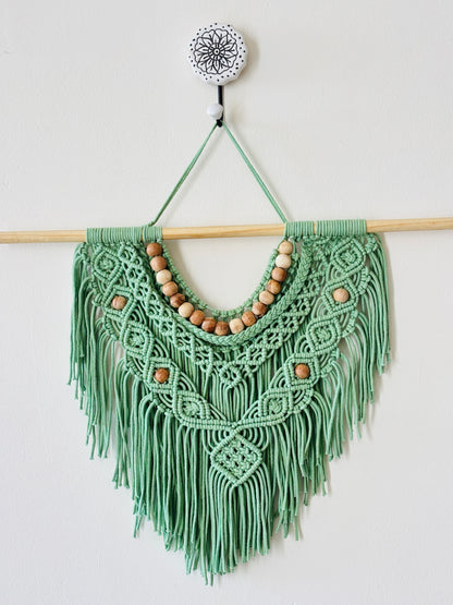 Boho Macramé Wall Hanging – Sage Green