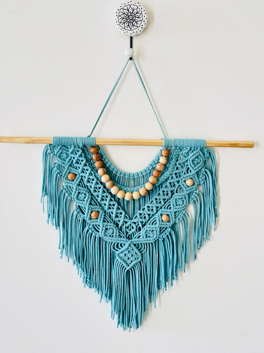 Boho Macramé Wall Hanging – Cloud Blue