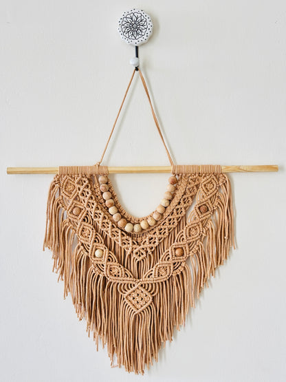 Boho Macramé Wall Hanging – Caramel Brown