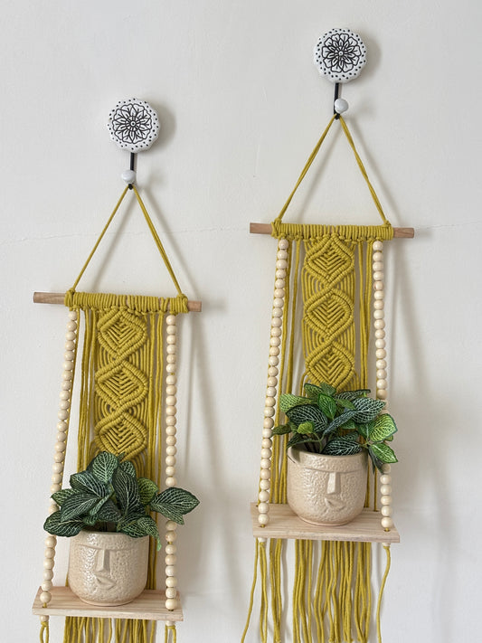 Soul Weave Planter Hanger – Lime Yellow (Set of 2)