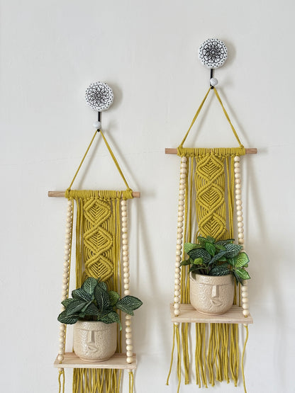 Soul Weave Planter Hanger – Lime Yellow (Set of 2)