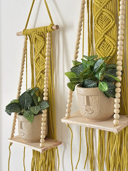 Soul Weave Planter Hanger – Lime Yellow (Set of 2)