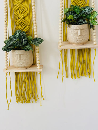 Soul Weave Planter Hanger – Lime Yellow (Set of 2)