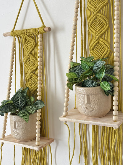 Soul Weave Planter Hanger – Lime Yellow (Set of 2)