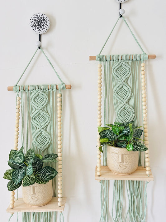 Soul Weave Planter Hanger – Mint Green (Set of 2)