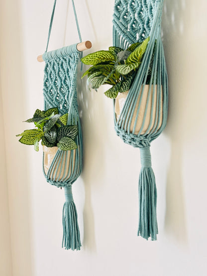 Peace Knot Planter Hanger Set – Cloud Blue
