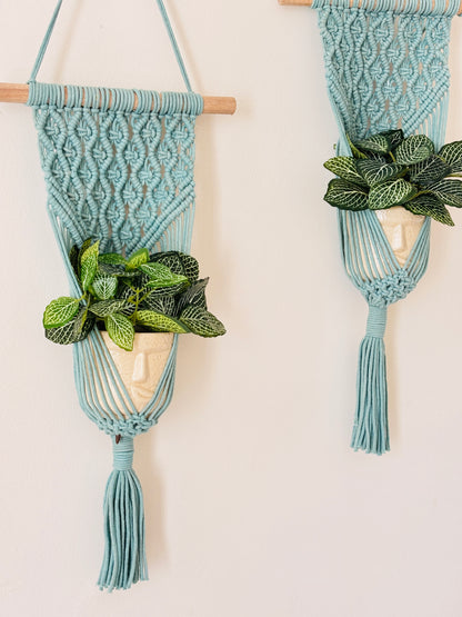 Peace Knot Planter Hanger Set – Cloud Blue