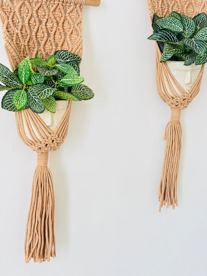 Peace Knot Planter Hanger Set – Caramel Brown