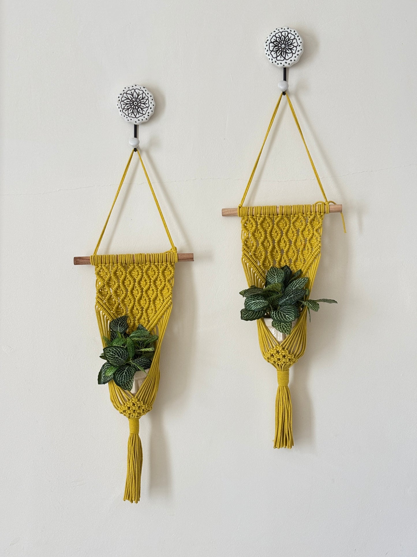 Peace Knot Planter Hanger Set – Sunflower Yellow set