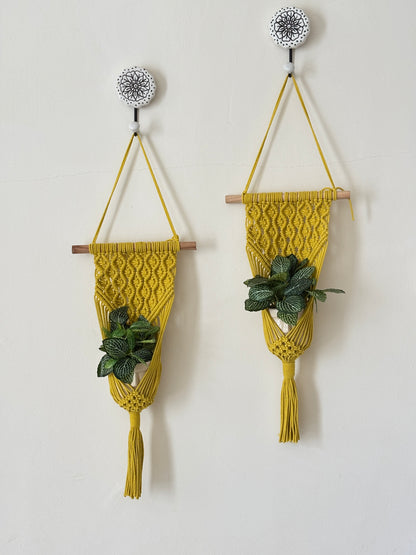 Peace Knot Planter Hanger Set – Sunflower Yellow set