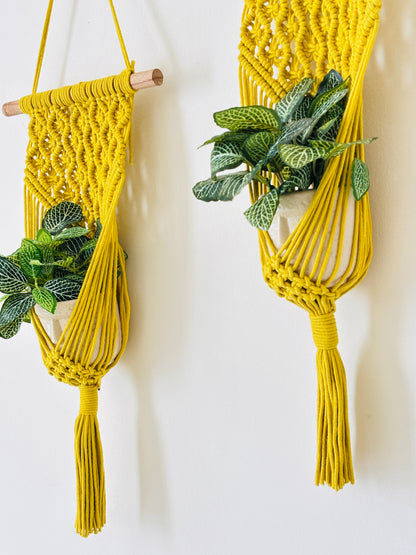 Peace Knot Planter Hanger Set – Sunflower Yellow set