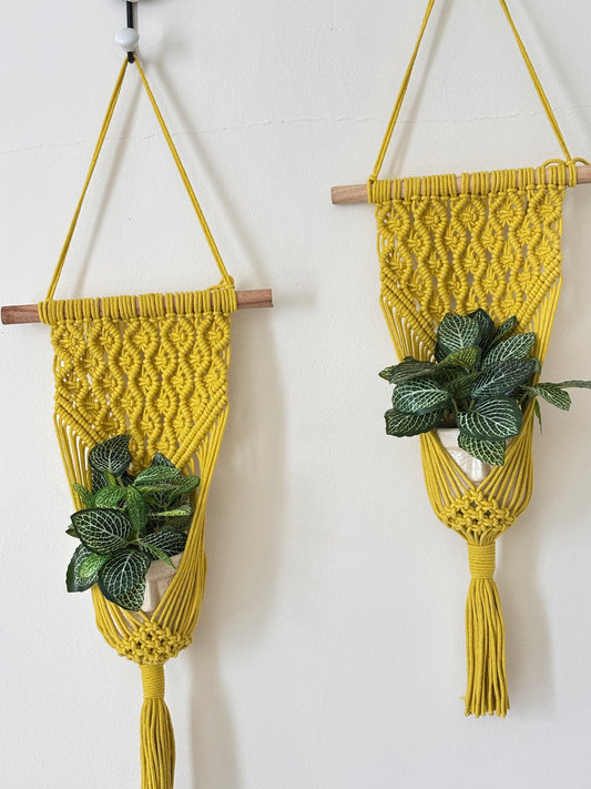Peace Knot Planter Hanger Set – Sunflower Yellow set
