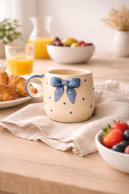 Deep Blue Bow Mug 💙