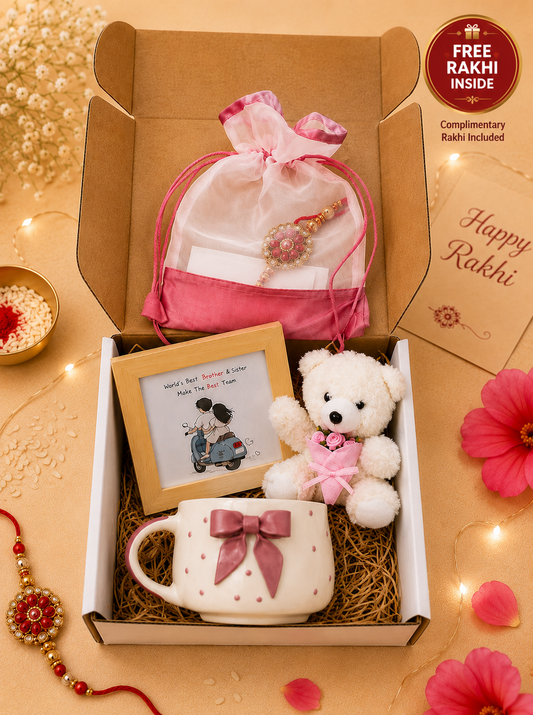 Pink Bow Rakhi Gift Box