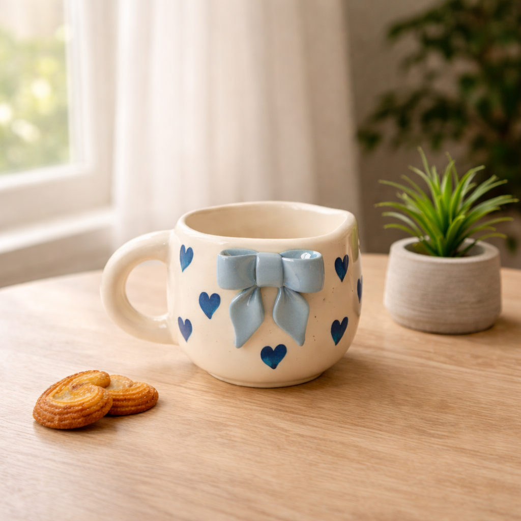 The Blue Bow Blush Mug