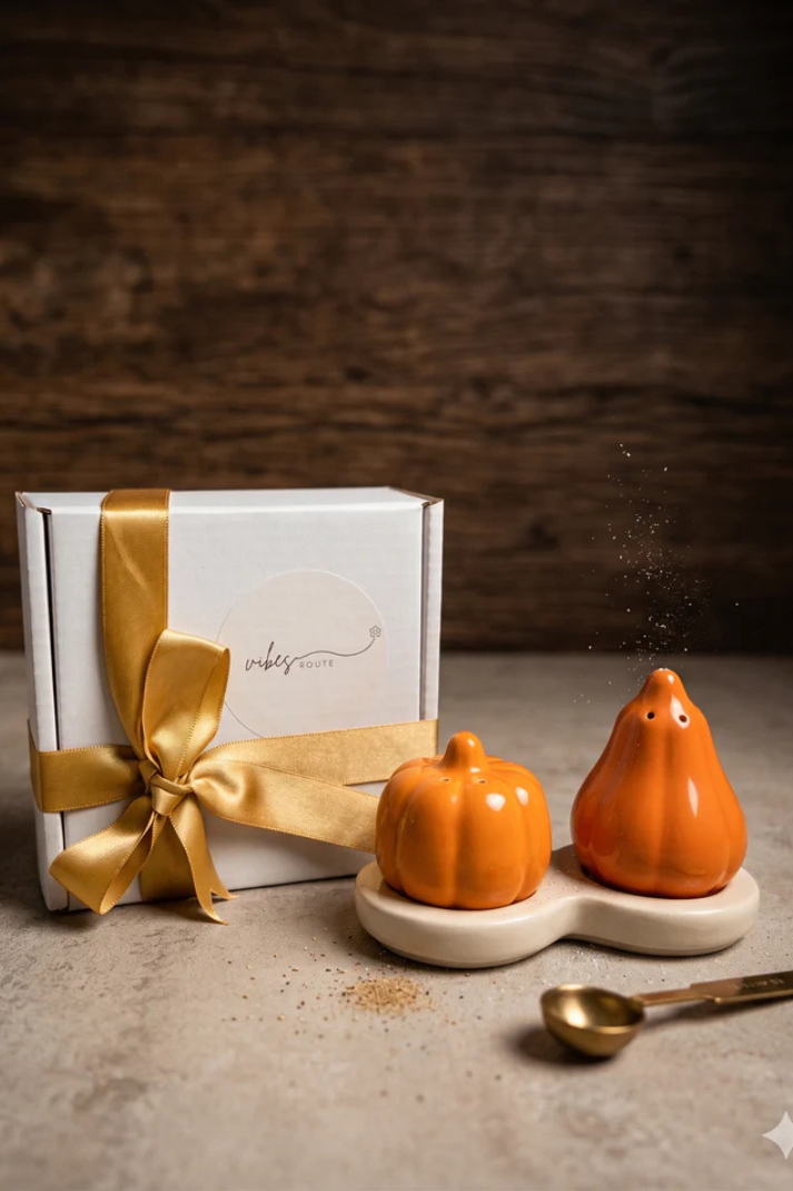 Pumpkin & Pear – Salt & Pepper Set 🎃🍐