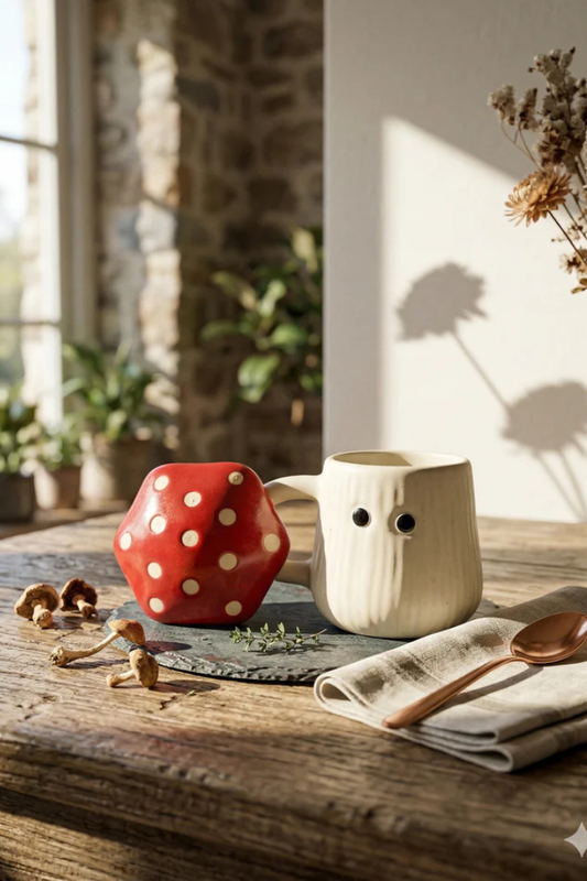 Mushroom Magic Mug with Lid - Red