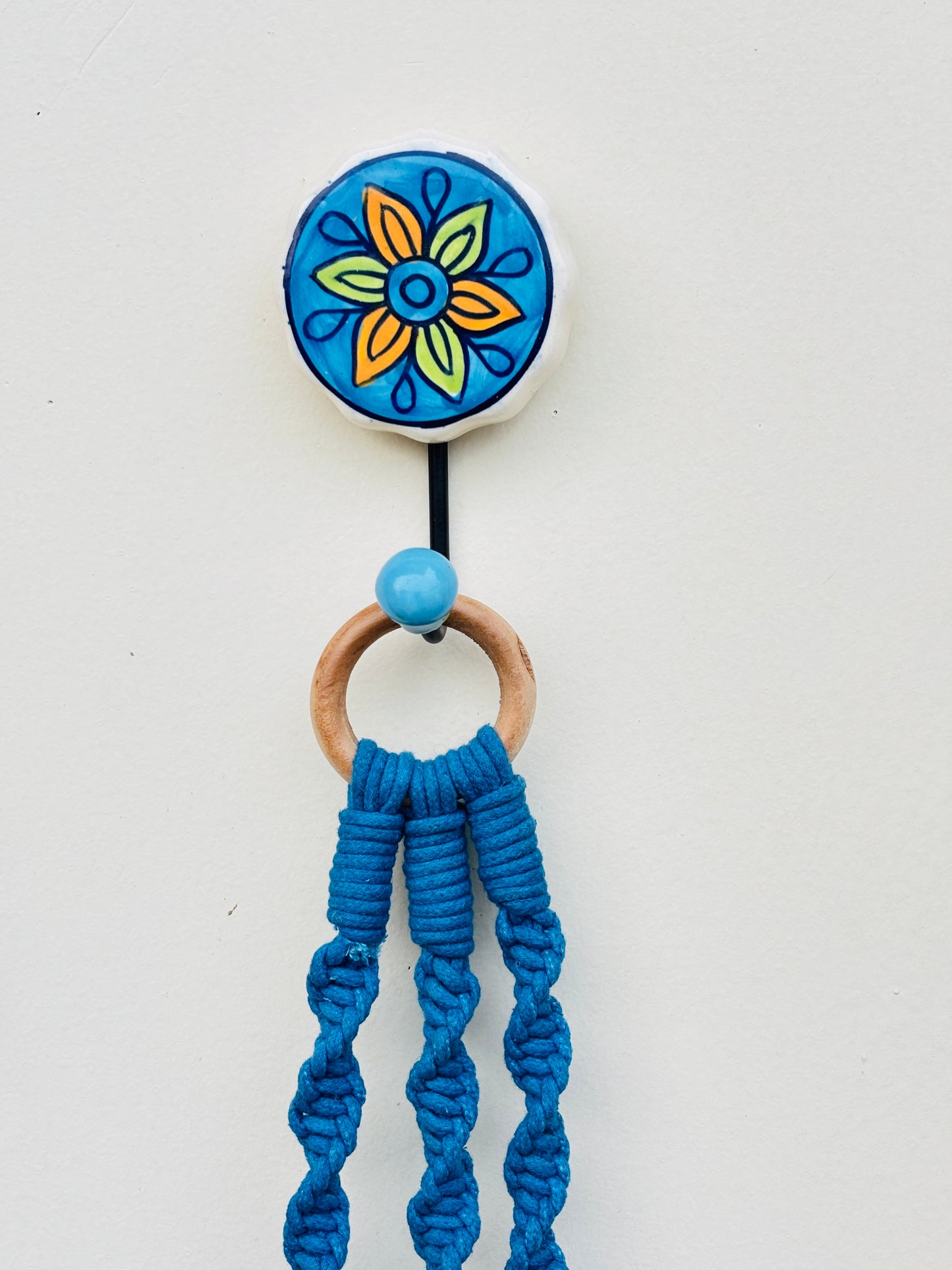 Blue Aura Macrame Bell Combo - Set of 2