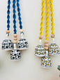 Yellow & Blue Aura Macrame Bell Combo -  Set of 2