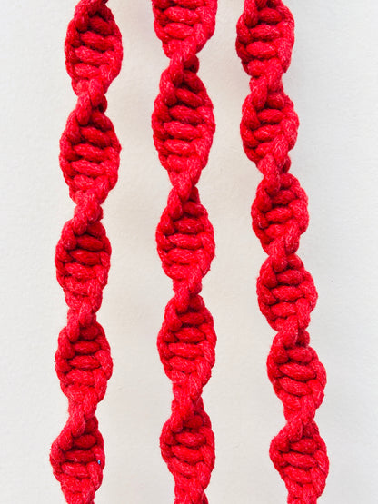 Red & Yellow  Aura Macrame Bell Combo -  Set of 2