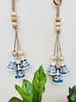 ZenBloom Floral Bell Hanging – Blue (Set of 2)