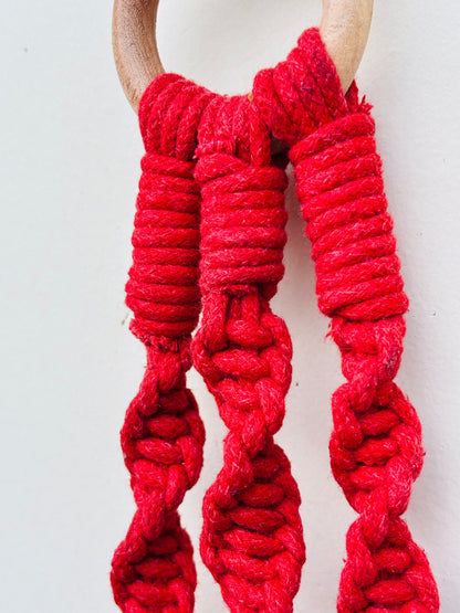 Red Aura Macrame Bell Combo - Set of 2