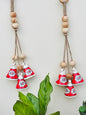 ZenBloom Floral Bell Hanging – Red (Set of 2)
