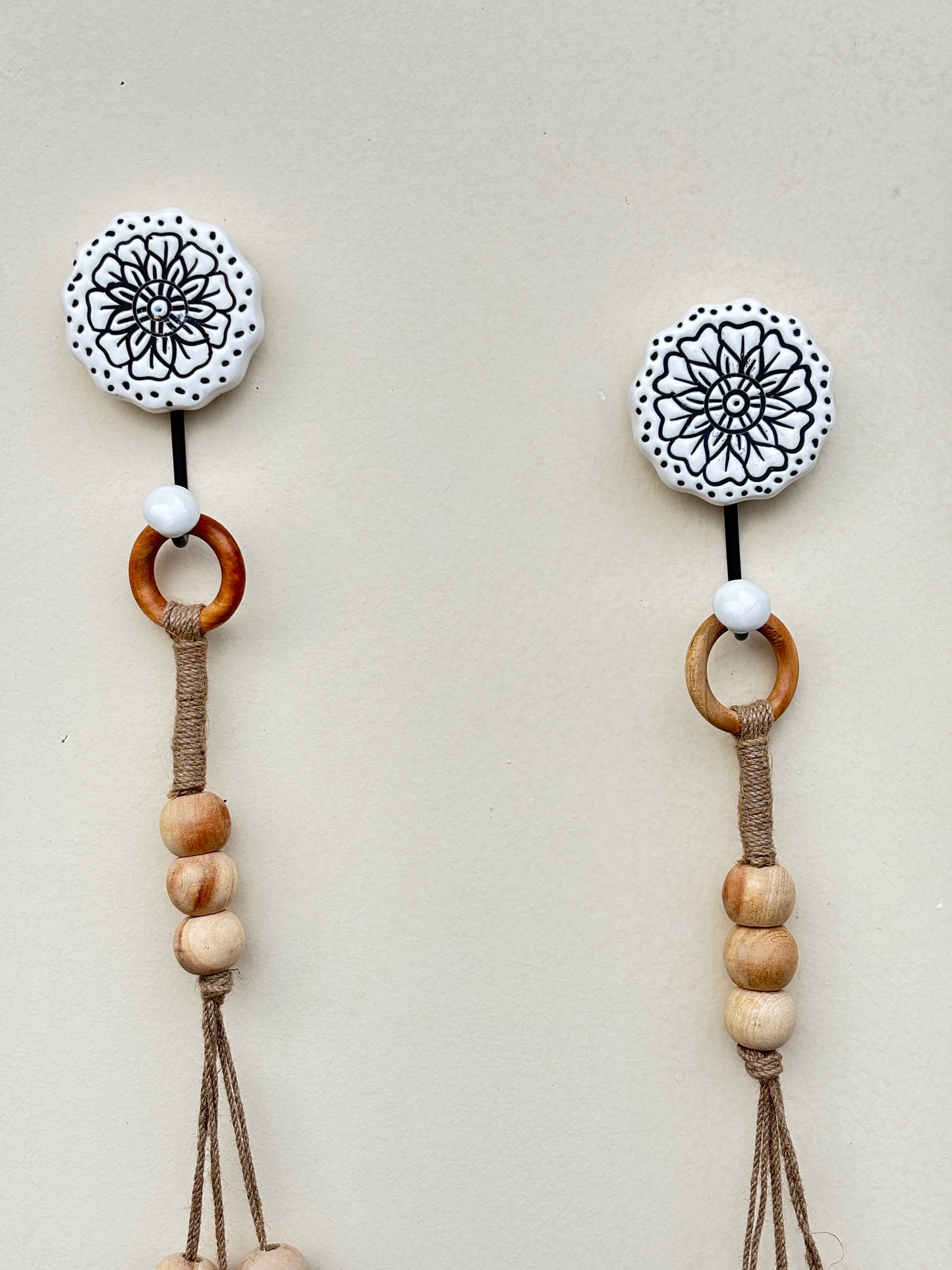 ZenBloom Floral Bell Hanging – Red (Set of 2)