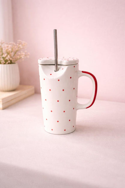 Cherry Dot Ceramic Sipper – Set of 1