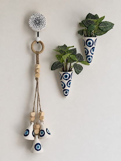 Evil Eye Bell & Wall Planter Set