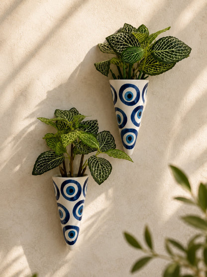 Evil Eye Bell & Wall Planter Set