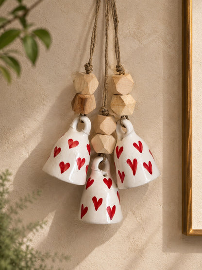 Red Heart Bell & Wall Planter Set