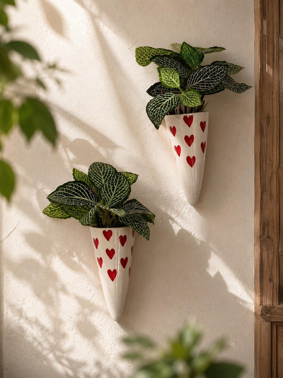 Red Heart Bell & Wall Planter Set