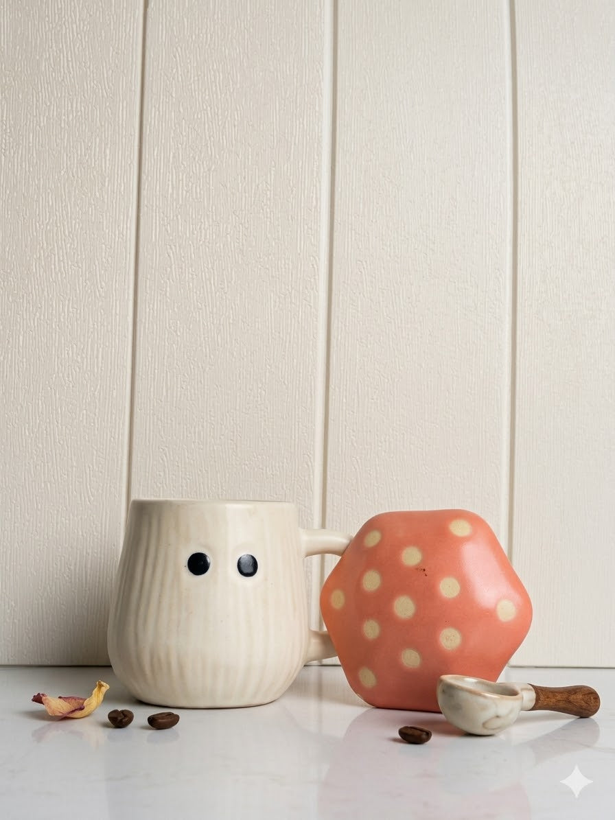 Mushroom Magic Mug with Lid - Pink